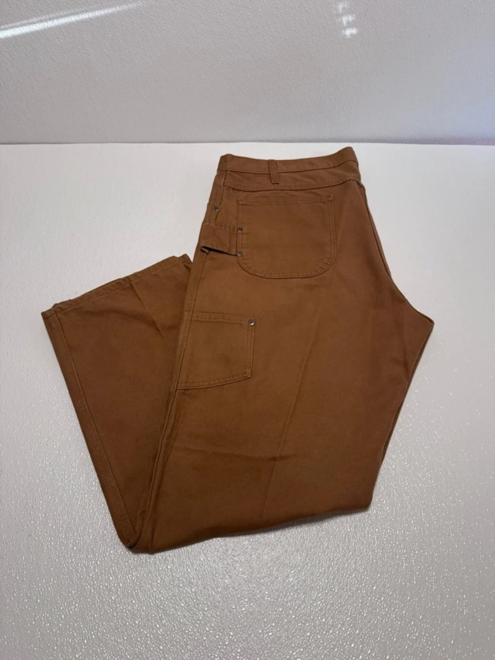 Dickies Size 42x32 Solid Dark Tan Straight Leg Carpenter Khaki Pants - EUC